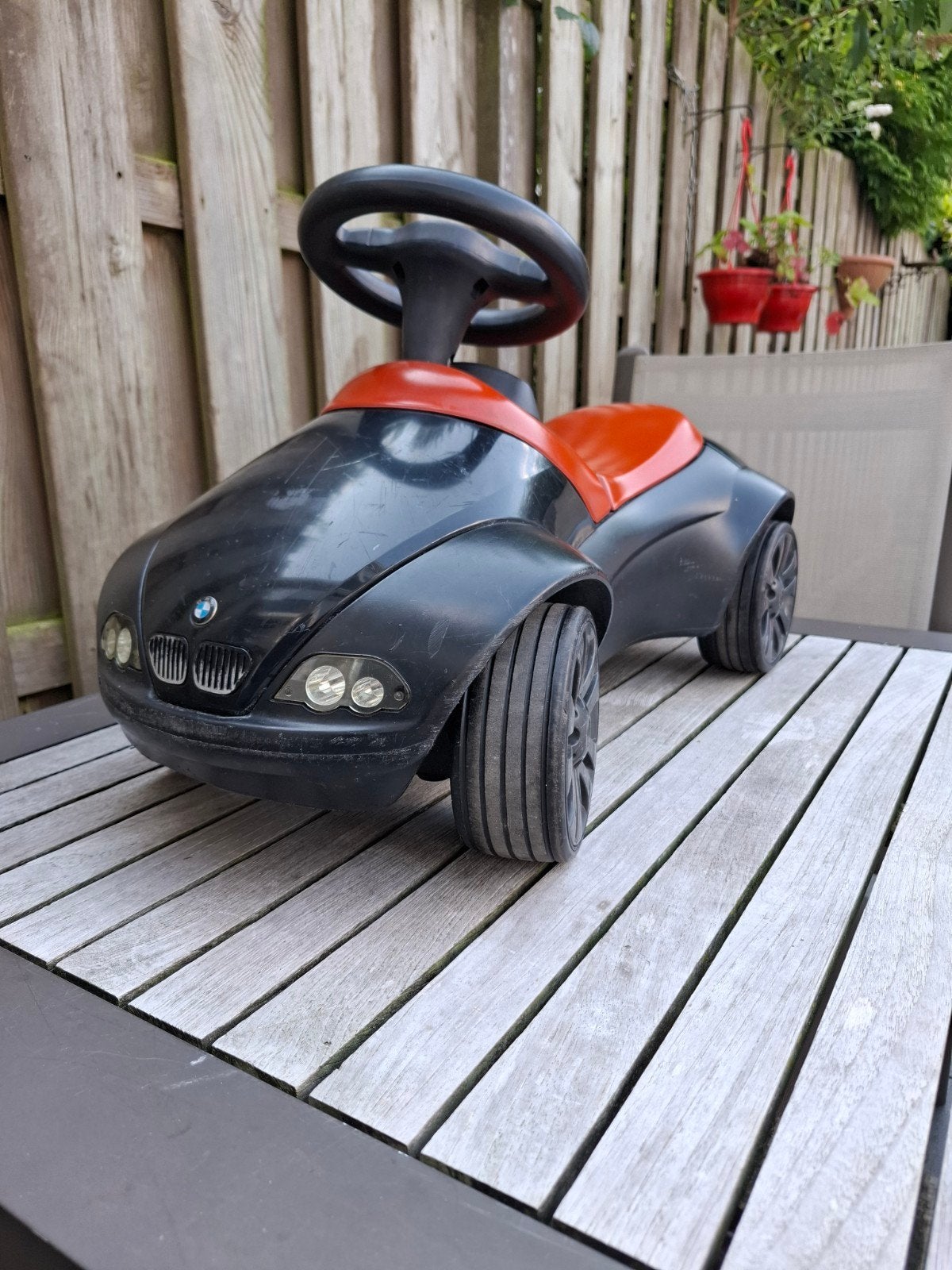 BMW Loopauto - Zwart met Oranje Zitting, Ophalen of Verzenden, Gebruikt, Loopvoertuig