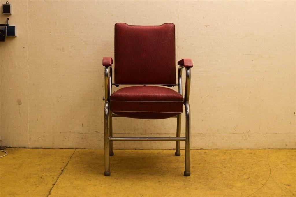 vintage Kappersstoel 45965, Ophalen of Verzenden, Gebruikt, Stof, Vijf, Zes of meer stoelen