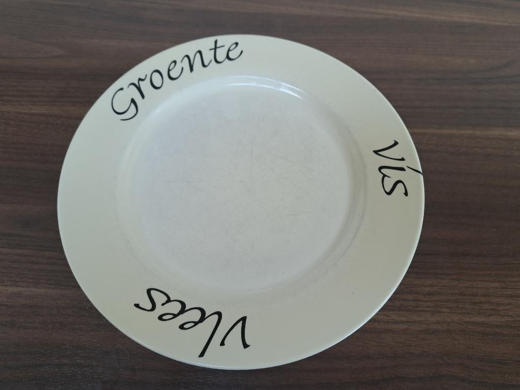 3 borden Groente - Vis - Vlees, Antiek en Kunst, Ophalen of Verzenden