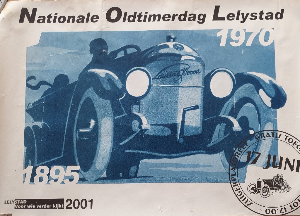Nationale Oldtimerdag Lelystad 1970 Poster, Verzamelen, Posters, Gebruikt, Verzenden, Rechthoekig Liggend, A1 t/m A3
