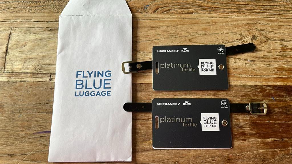 KLM Flying Blue Luggage tag Platinum for Life 2x, Ophalen of Verzenden, Nieuw
