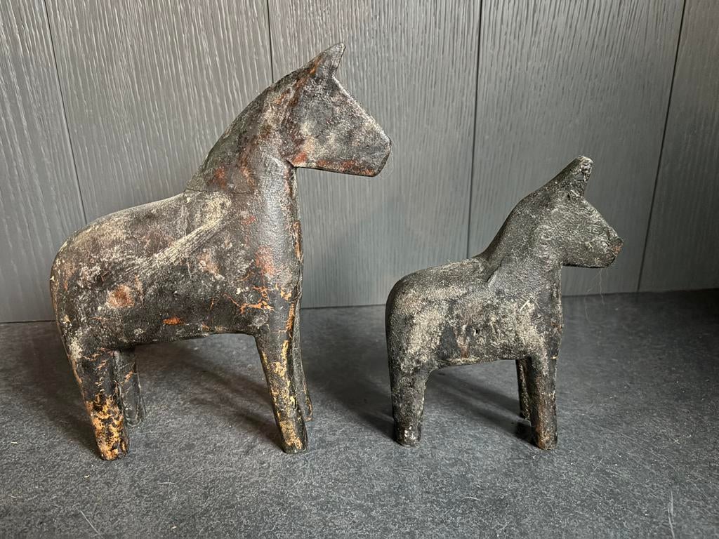 Set houten paarden, Hout, Ophalen of Verzenden, Bruin, Landelijk