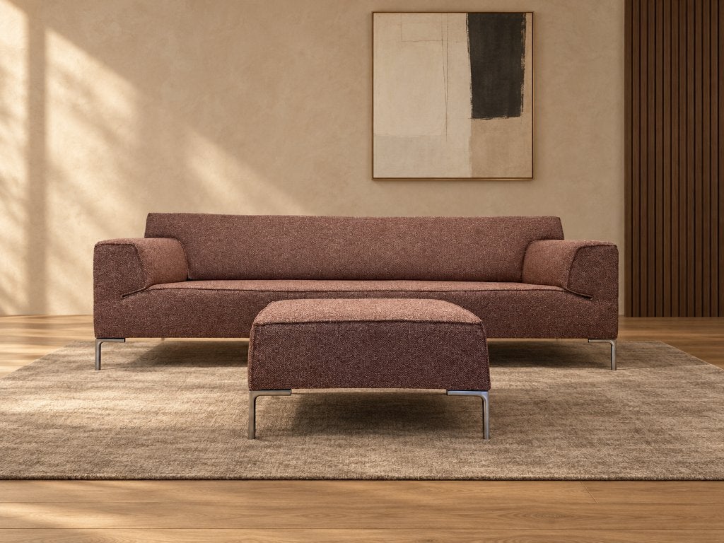 NIEUW Design on Stock Bloq 4-Zits + GARANTIE | NP €7.500, 75 tot 100 cm, Www.designplaats.nl, Rechte bank, Stof
