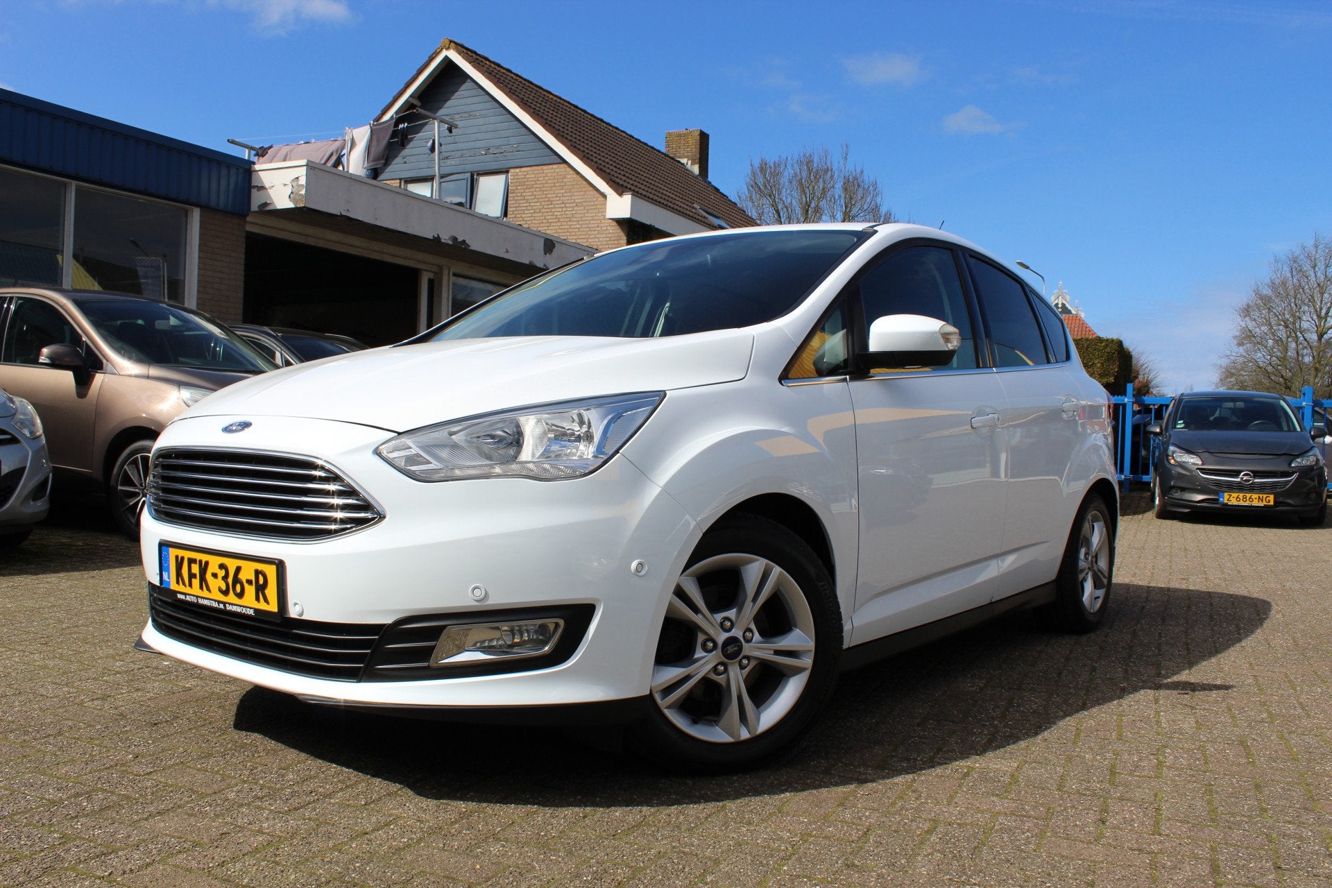 Ford C-MAX 1.0i "Titanium" Navi - Cruise - PDC ! 125 Pk, Auto's, Voorwielaandrijving, Gebruikt, Zwart, Wit