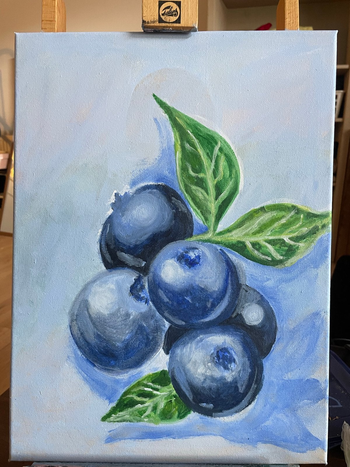 Acrylverf schilderij van bosbessen, Antiek en Kunst, Kunst | Schilderijen | Modern, Acrylverf, Stilleven, Handgeschilderd, Ophalen of Verzenden