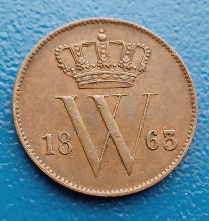 1 cent 1863 - Willem III, Postzegels en Munten, Munten | Nederland, Verzenden, Koning Willem III, 1 cent