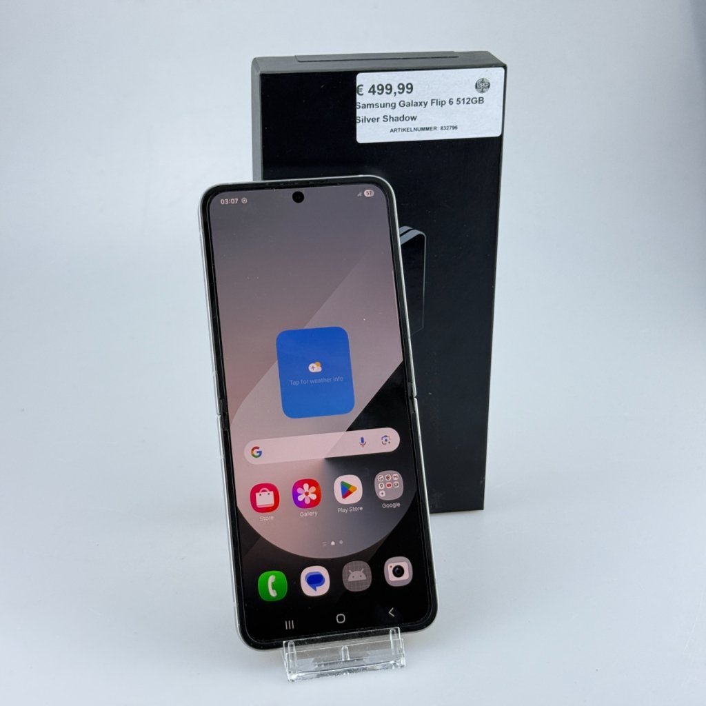 Samsung Galaxy Flip 6 512GB Silver Shadow, Samsung, Zo goed als nieuw, Support@Samsung.com, 129, Samsung-ro, Yeongtong-gu
Suwon-si, Gyeonggi-do 16677
South Korea