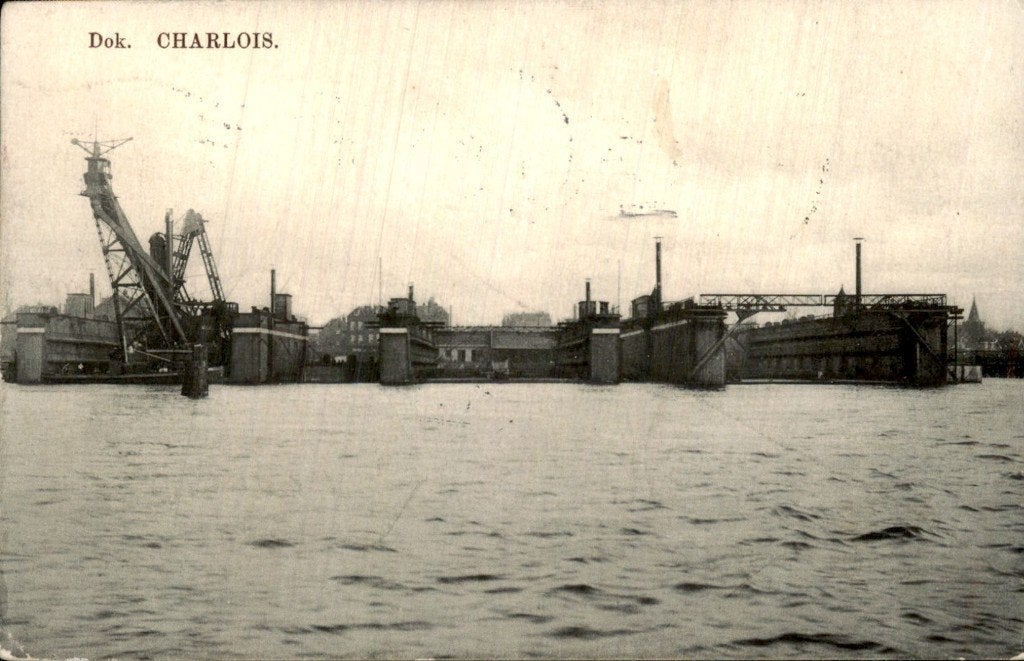 Charlois - Dok - Droogdok, Verzamelen, Ophalen of Verzenden, Voor 1920, Gelopen, Zuid-Holland