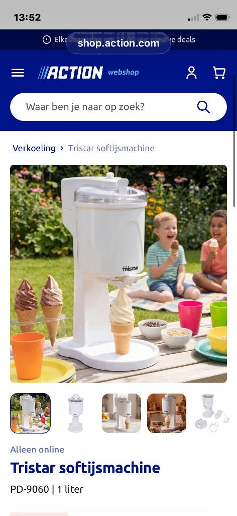 ONGEBRUIKTE Softijs machine Tristar!, Ophalen, Nieuw, Koelelement