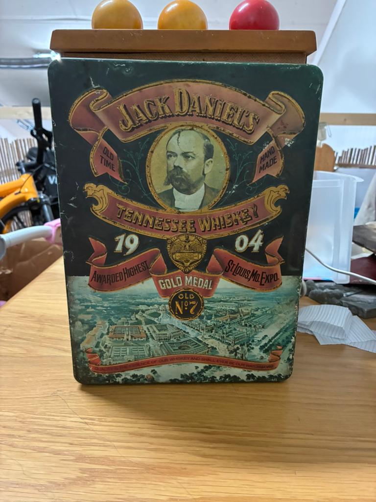 Jack Daniëls blik - Vintage Tennessee Whiskey blik, Verzamelen, Blikken, Ophalen of Verzenden, Gebruikt, Overige, Overige merken