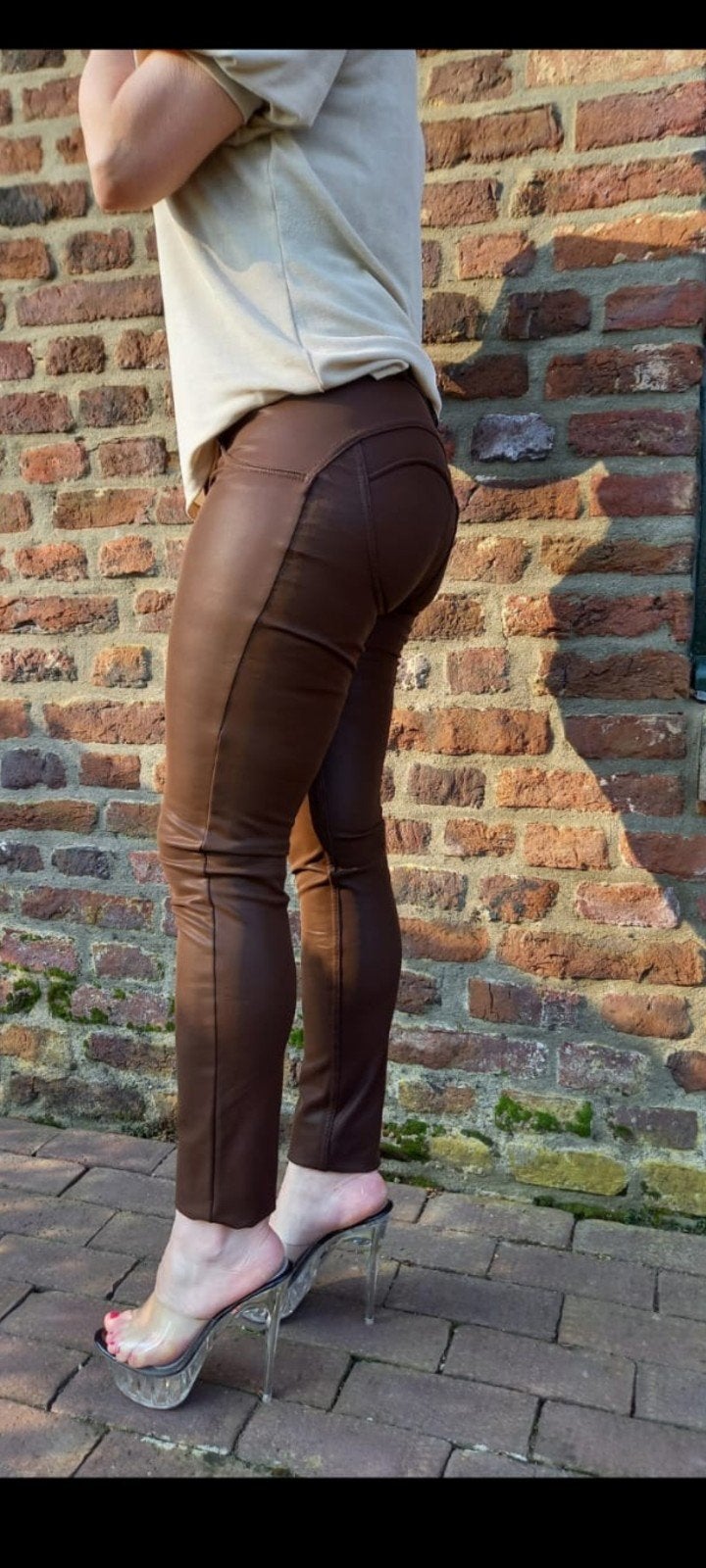 Transparante pleaser heels hakken met plateauzool - Maat 37, Verzenden, Zo goed als nieuw, Zwart