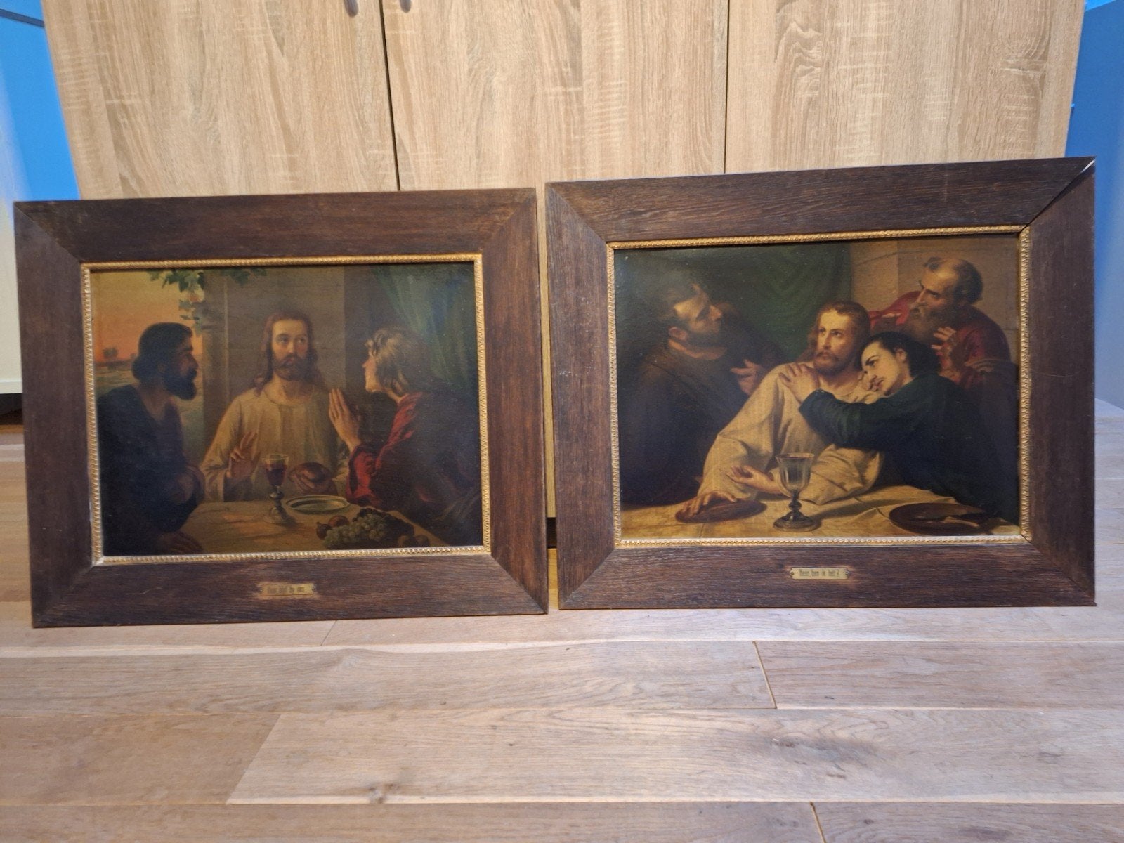 2 antieke religie schilderijen, zie foto's, Ophalen