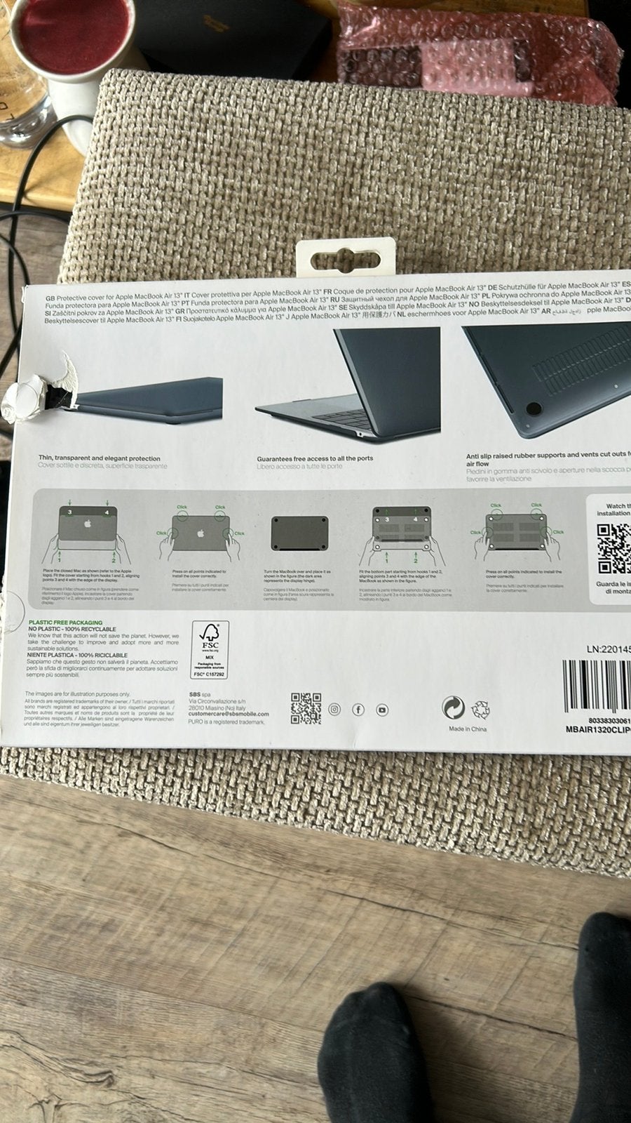 Nieuwe Puro Clip-On Cover voor MacBook Air 13" (2018-2021), Computers en Software, Laptophoezen, Ophalen of Verzenden, 13 inch