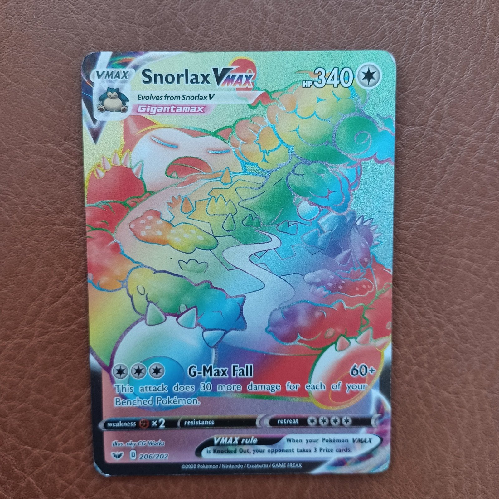 pokemon kaart snorlax vmax rainbow zeldzaam, Ophalen of Verzenden