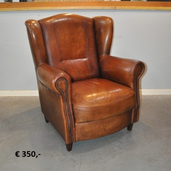 Verkoop schapenleren fauteuils, stoelen, banken en hockers, Ophalen, 125 cm of meer, Leer, Zo goed als nieuw