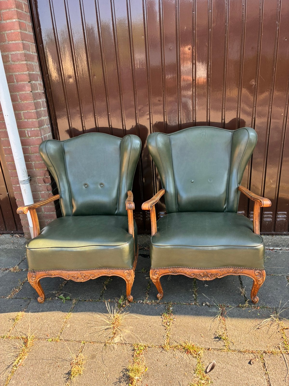 2 vintage fauteuils, Ophalen, Gebruikt, Minder dan 75 cm, Vintage