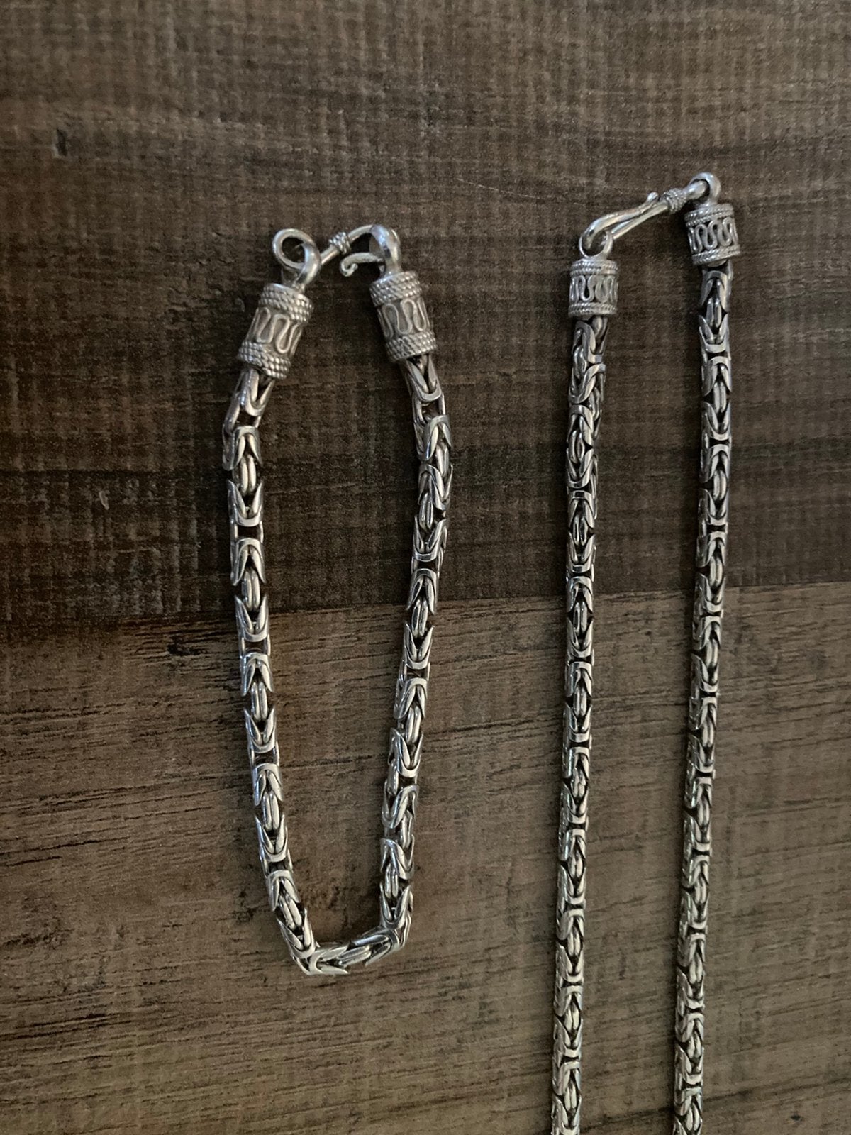 Konings ketting en armband 925 zilver, Ophalen, Zo goed als nieuw, Zilver