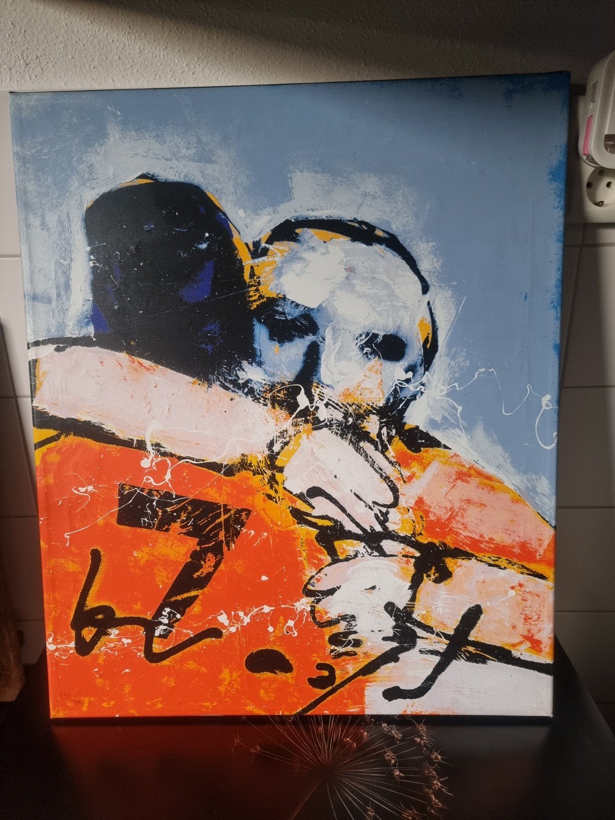 Herman Brood zeefdruk nr 7 (Voetbal)., Ophalen of Verzenden, Op houten frame, Textiel, Figuren
