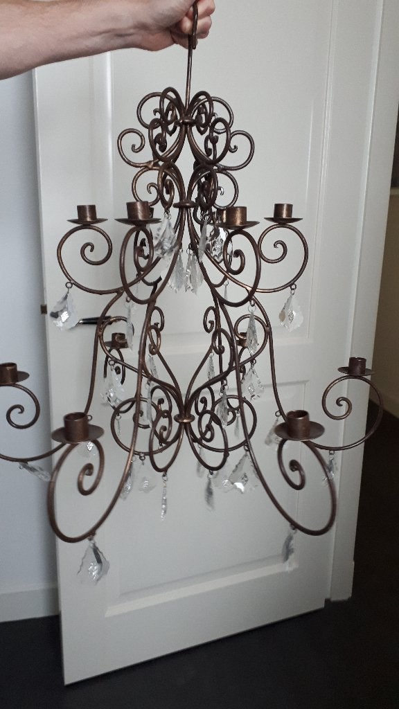 Prachtige metalen grote solide kroonluchter  70 X 70 cm, Ophalen, Gebruikt, Metaal