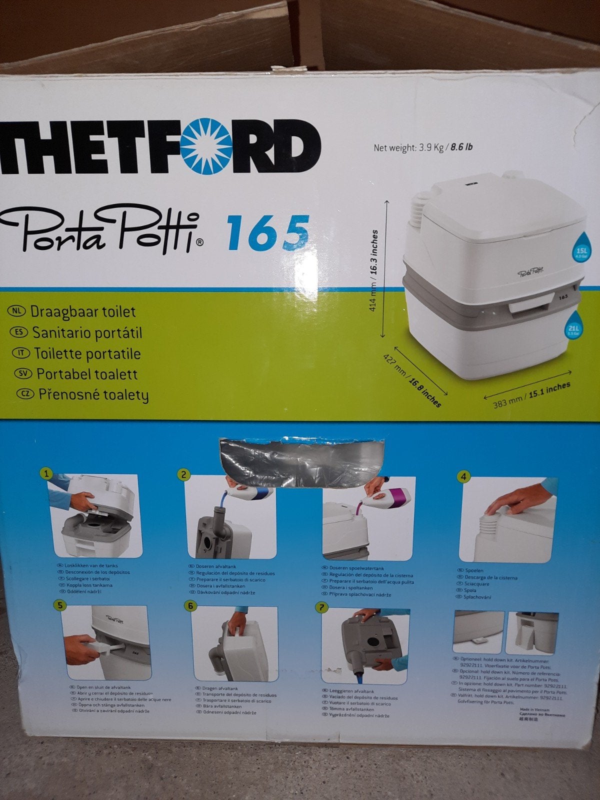 mobile toilet, Ophalen, Zo goed als nieuw