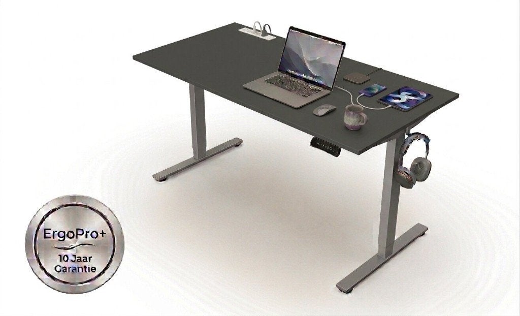 Elektrisch Zit-Sta Bureau | 140 x 80 cm - antraciet ErgoPro+, Huis en Inrichting, Verzenden, Hout, Aylvalan 5, Bakkeveen, Modern