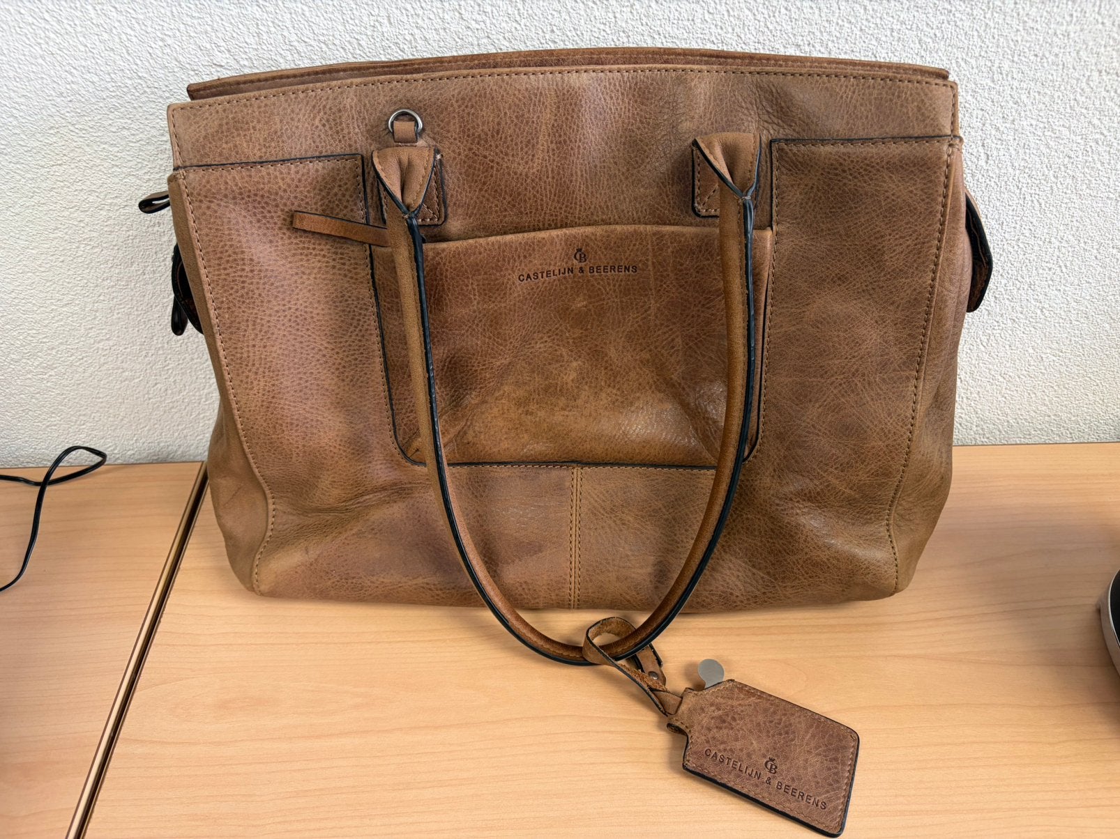 Castelijn en Beerens school- en laptoptas, Bruin, Aktetas of Boekentas, Ophalen of Verzenden, Leer