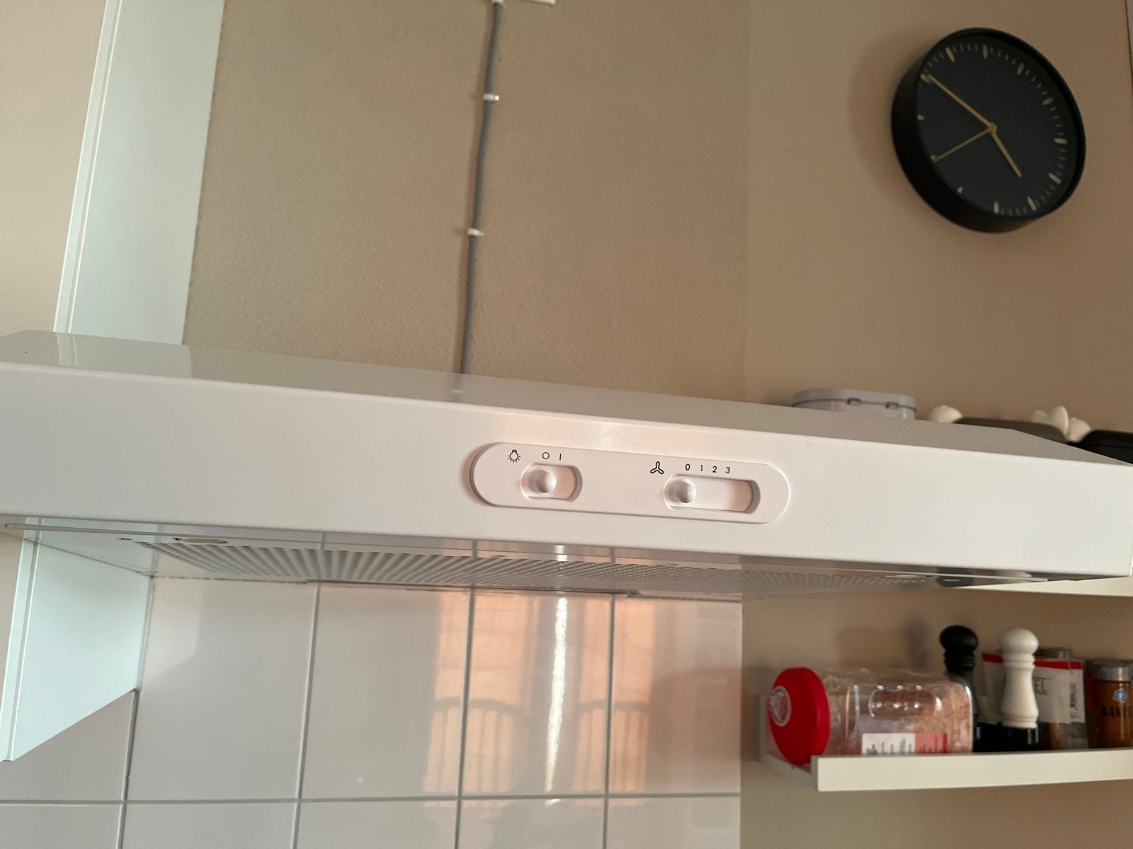 Ikea Lagan afzuigkap, wit - recirculatie of afvoer, Ophalen, Onderbouw afzuigkap, Zo goed als nieuw, Inbouw