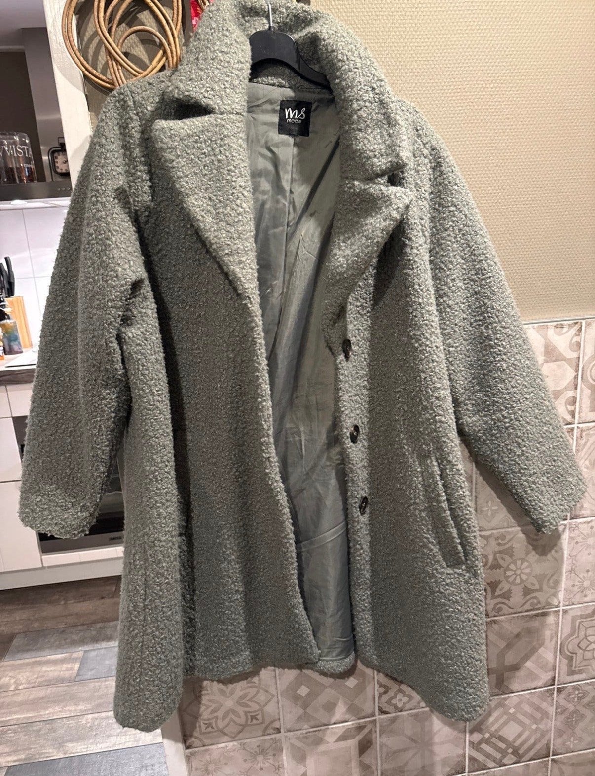 MS Mode jas XXXL mintgroen met sjaal - Colbert model, Ophalen of Verzenden, Gedragen, Maat 46/48 (XL) of groter, Groen