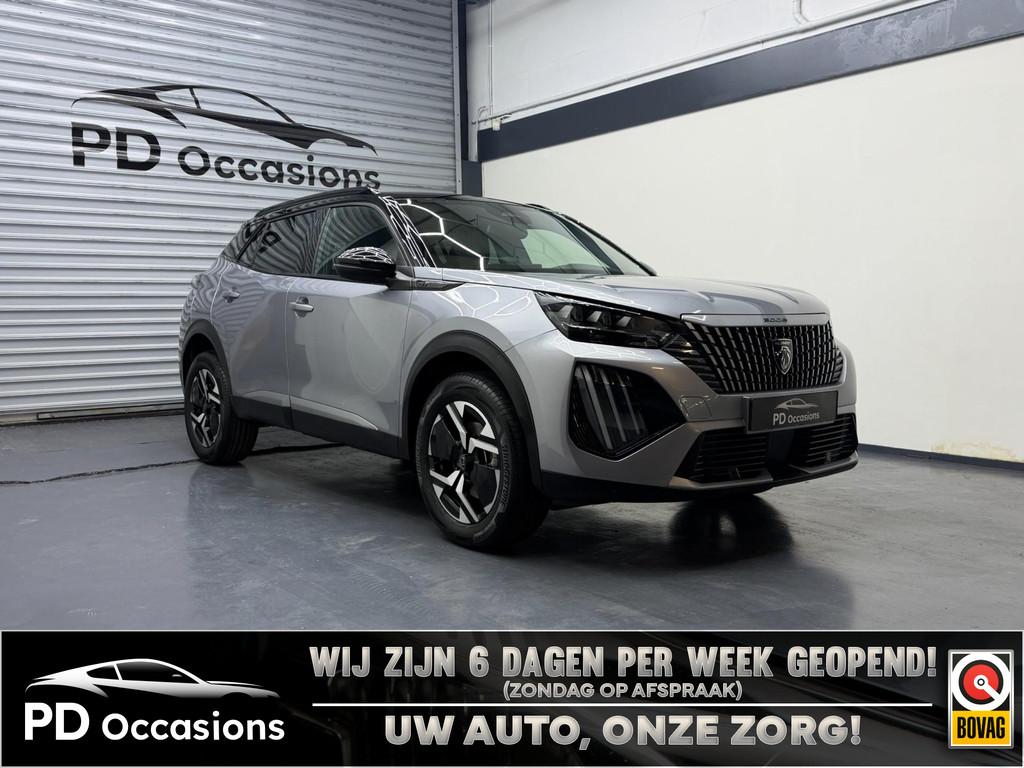 Peugeot 2008 1.2 Hybrid 145PK GT - Camera - Cruise - Keyless, Zwart, 1199 cc, Leder en Stof, Origineel Nederlands