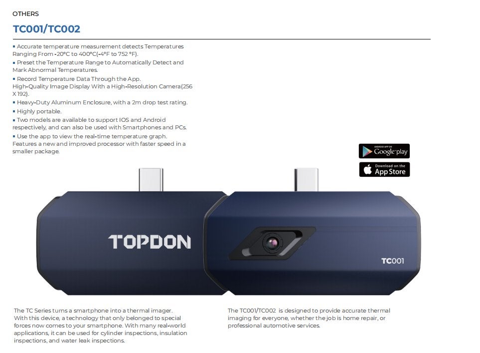 Handheld Warmtebeeldcamera TopDon TCView TC001 night vision, Ophalen of Verzenden, Nieuw