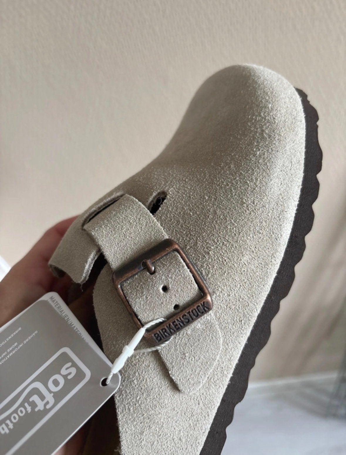 Nieuwe Birkenstock Boston Clogs - Taupe Suede, Ophalen of Verzenden, Nieuw, Beige, Instappers