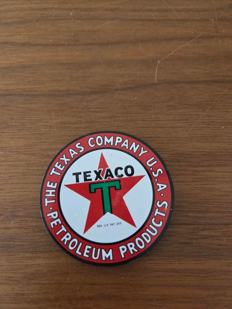 Koelkastmagneet Texaco Petroleum Products rond logo, Ophalen of Verzenden