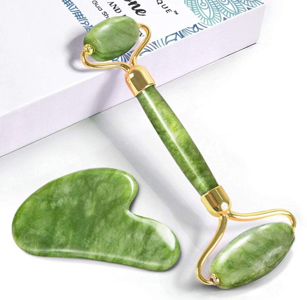 Vevilon Pure Jade Gua Sha & Face roller – Schraper, Ophalen of Verzenden, Nieuw