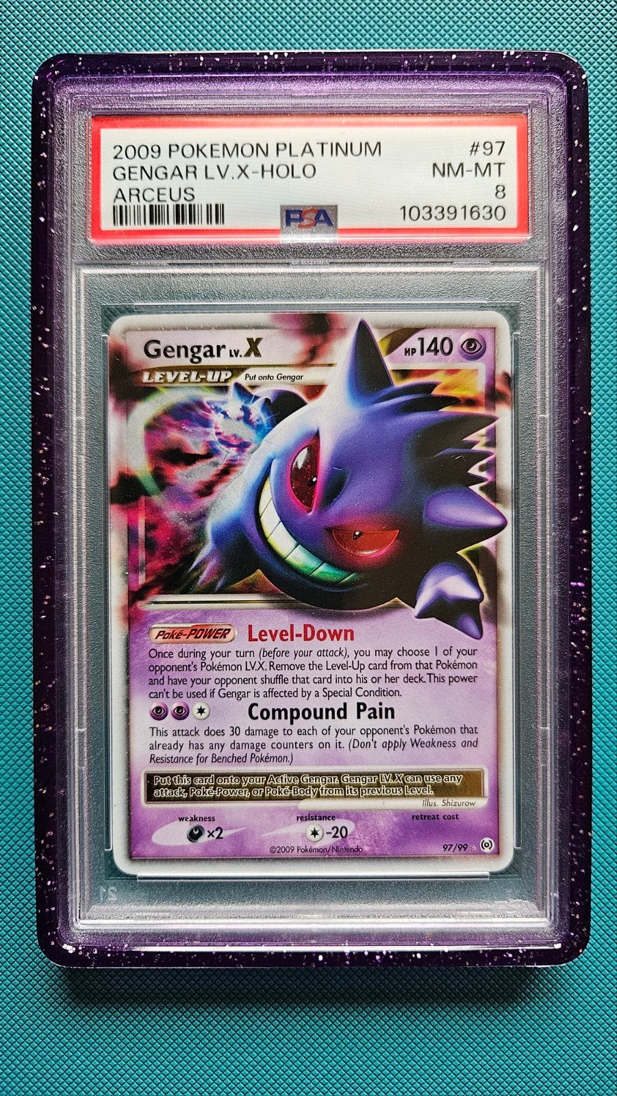 Gengar L.V. X PSA 8, Ophalen of Verzenden, Zo goed als nieuw