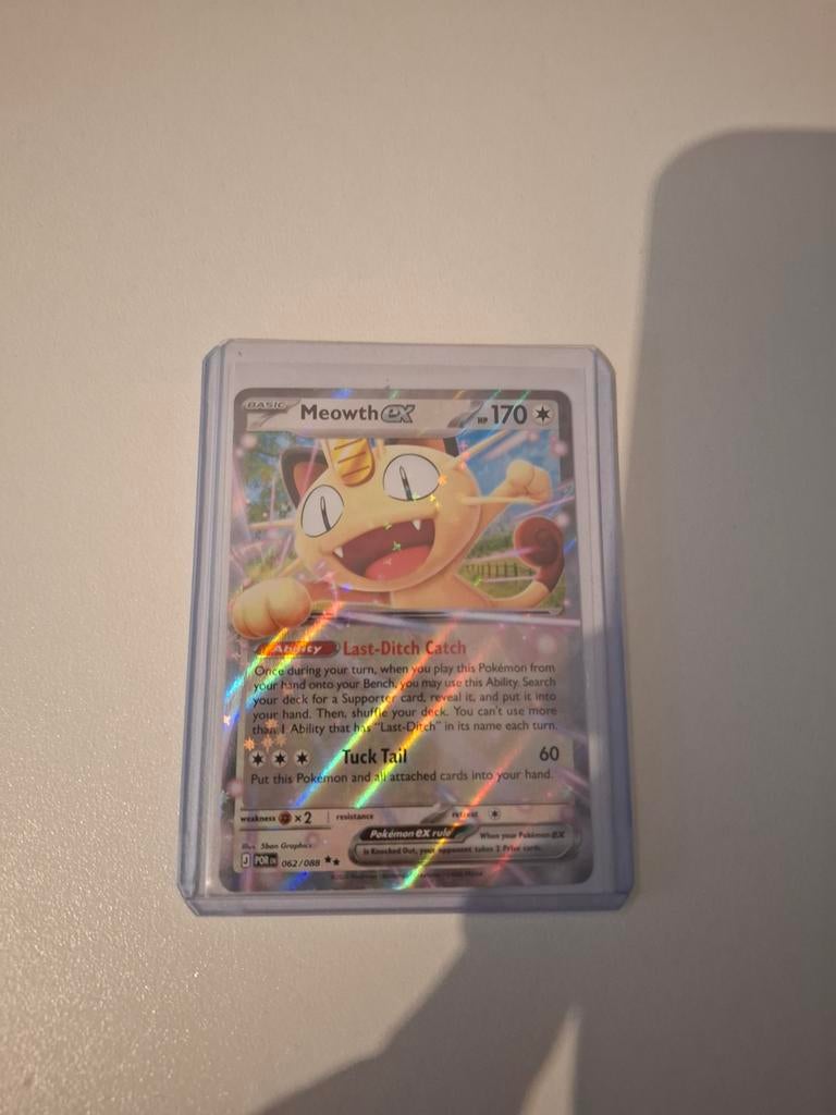 Meowth ex (POR 062) Pokémon Kaart - Zeldzaam!, Verzenden, Zo goed als nieuw, Losse kaart, Foil