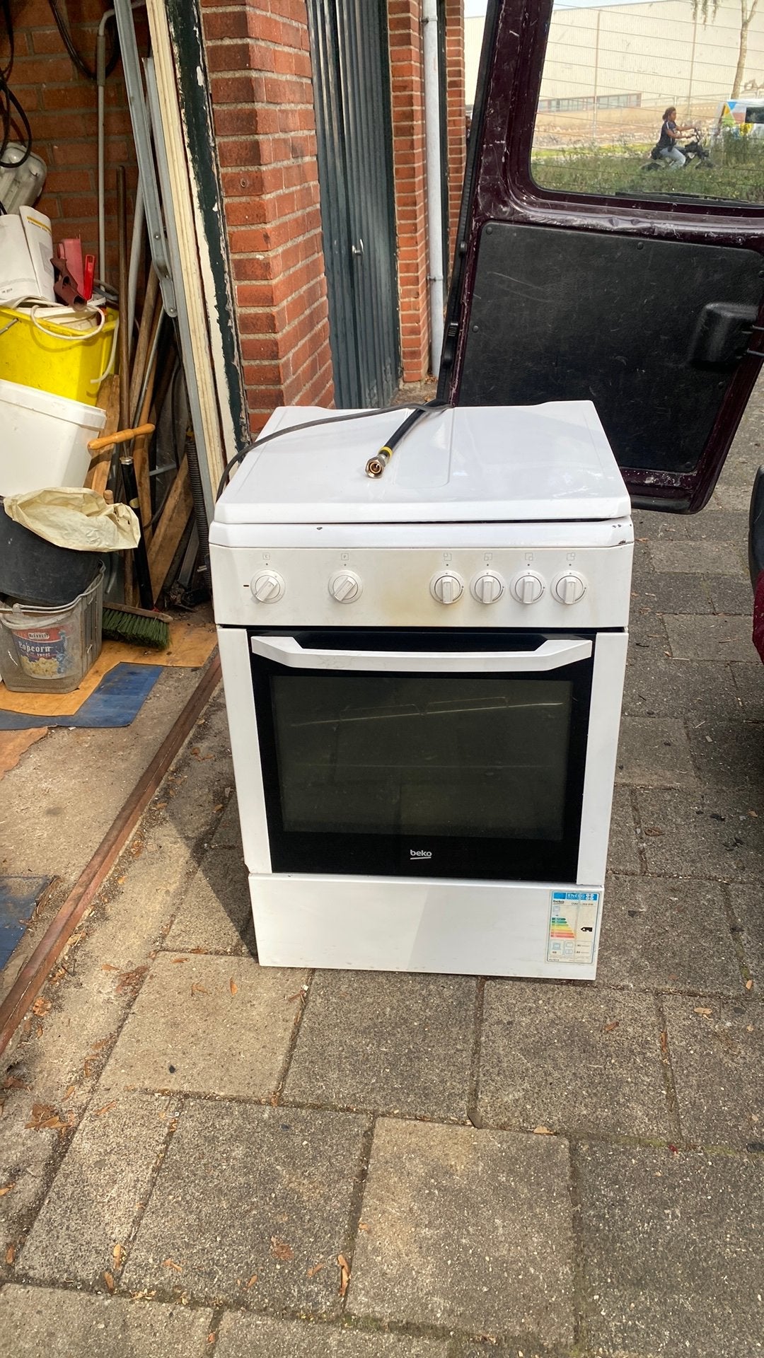 Gasfornuis met elektiris oven goed werk breed 60 cm, Ophalen, Zo goed als nieuw, 60 cm of meer