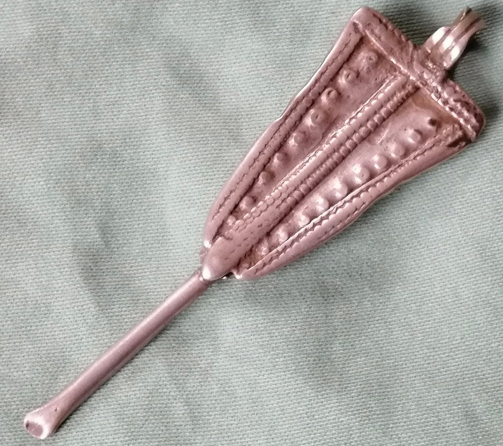 Zilver oorlepeltje uit Ethiopië, Afrika, Ophalen of Verzenden, Sieraad, Handgemaakt