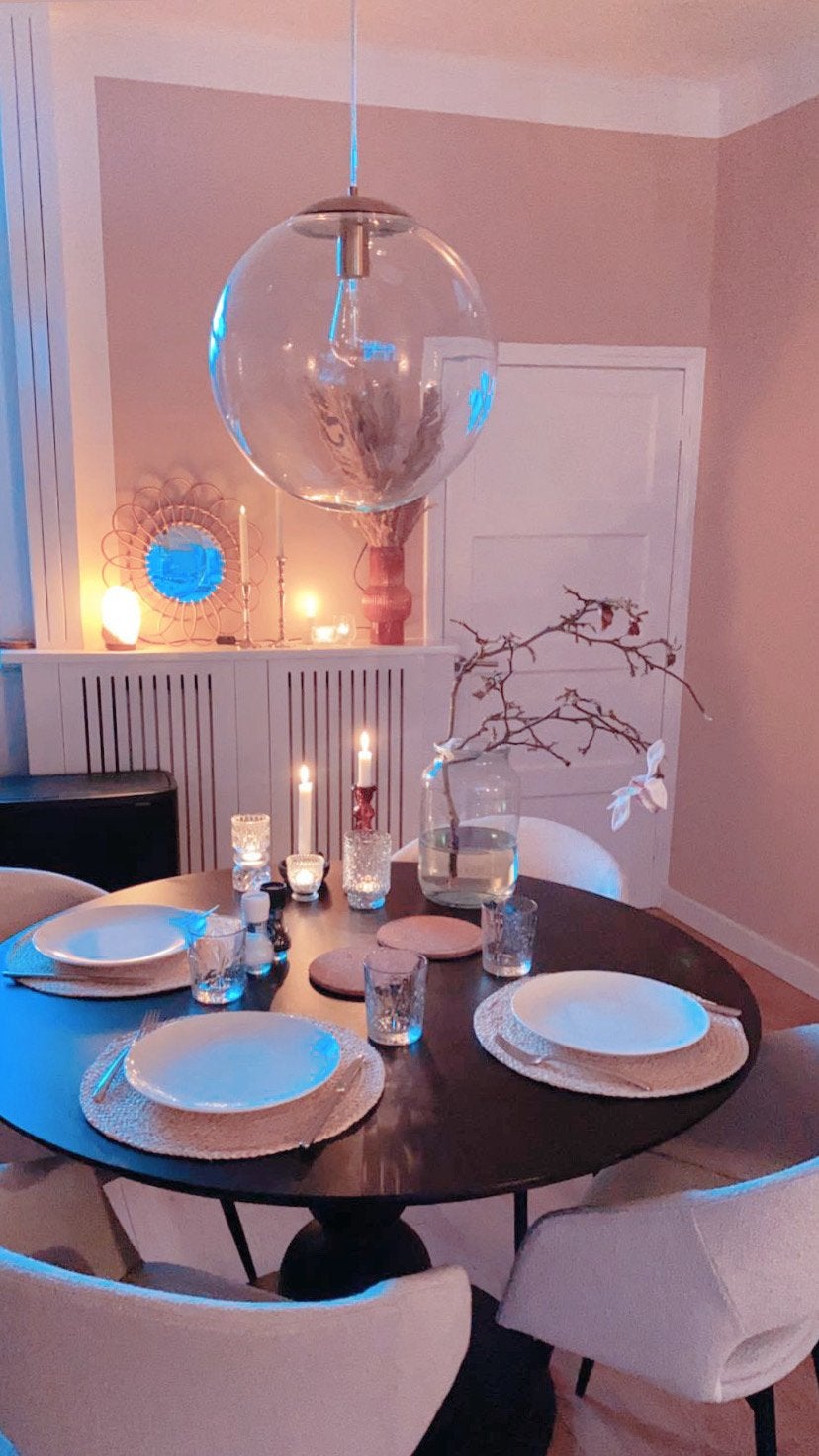 Hanglamp glas en goud, Ophalen, Zo goed als nieuw, Glas, E27 (groot)