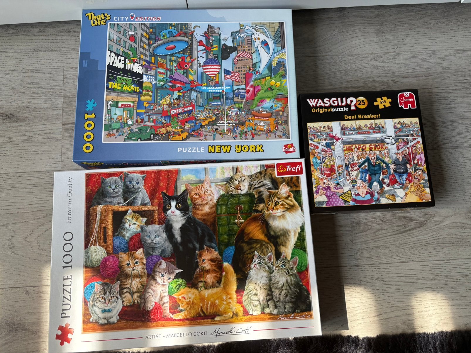 3 Puzzels voor 7,50, Ophalen, 500 t/m 1500 stukjes, Zo goed als nieuw