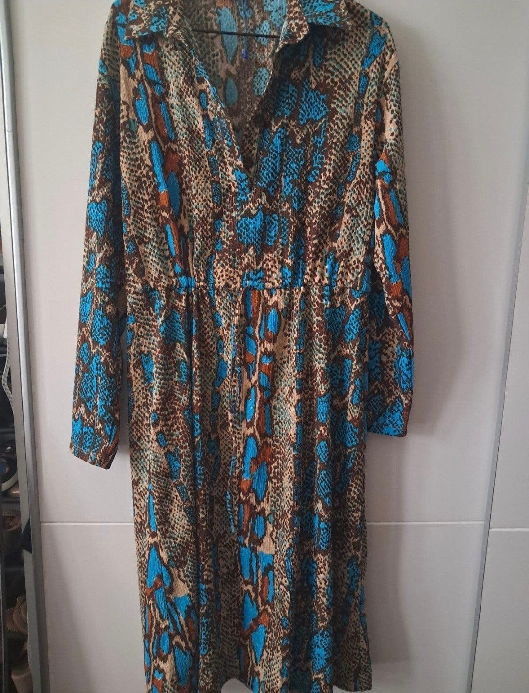 Zara jurk met slangenprint, nieuw, maat L, Meerkleurig, Zara, Maat 42/44 (L), Nieuw