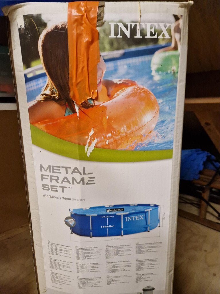 Intex zwembad met toebehoren compleet, Tuin en Terras, Ophalen, Minder dan 80 cm, Rond, 300 cm of meer