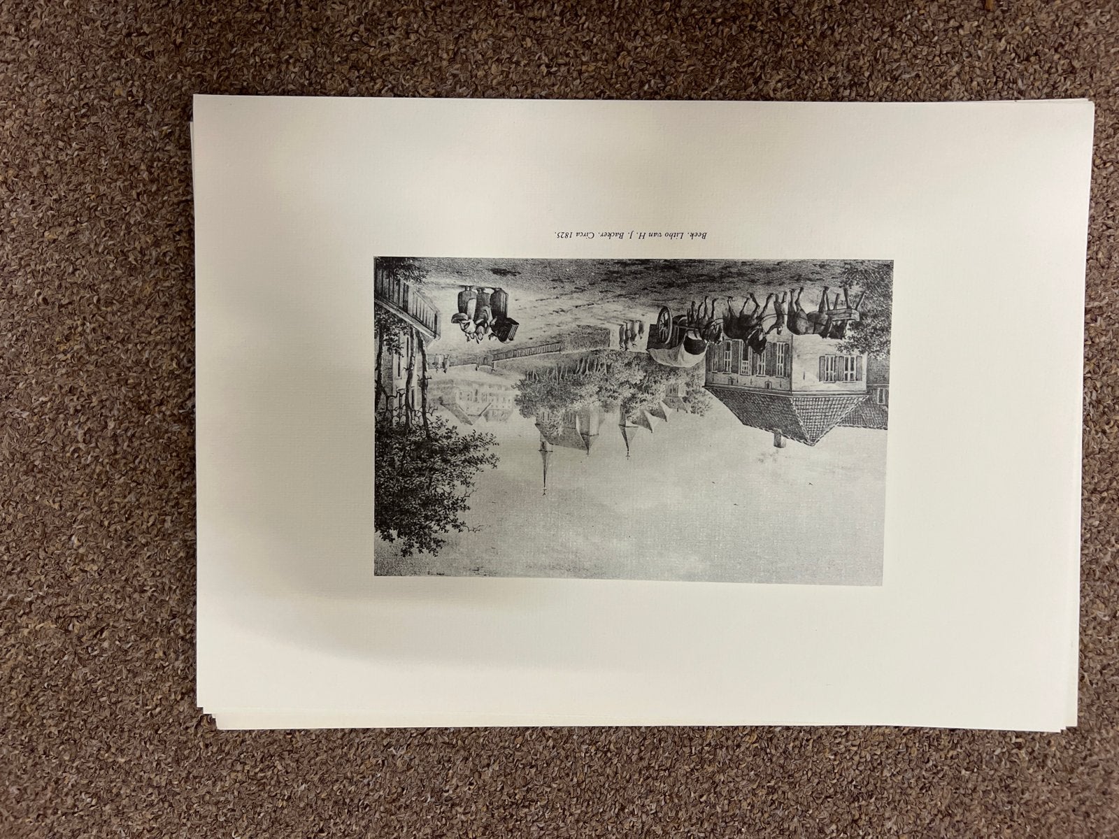 Beek, Litho van H.J. Backer. Circa 1825., Ophalen of Verzenden, Dagelijks leven, Lithografie, 1800 - 1899