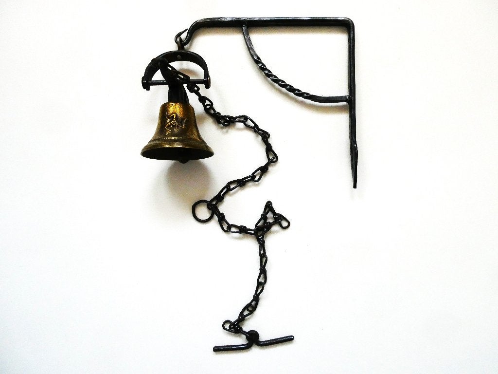 Bronzen deurbel trekbel Trinacria Triskelion Medusa symbool, Ophalen of Verzenden