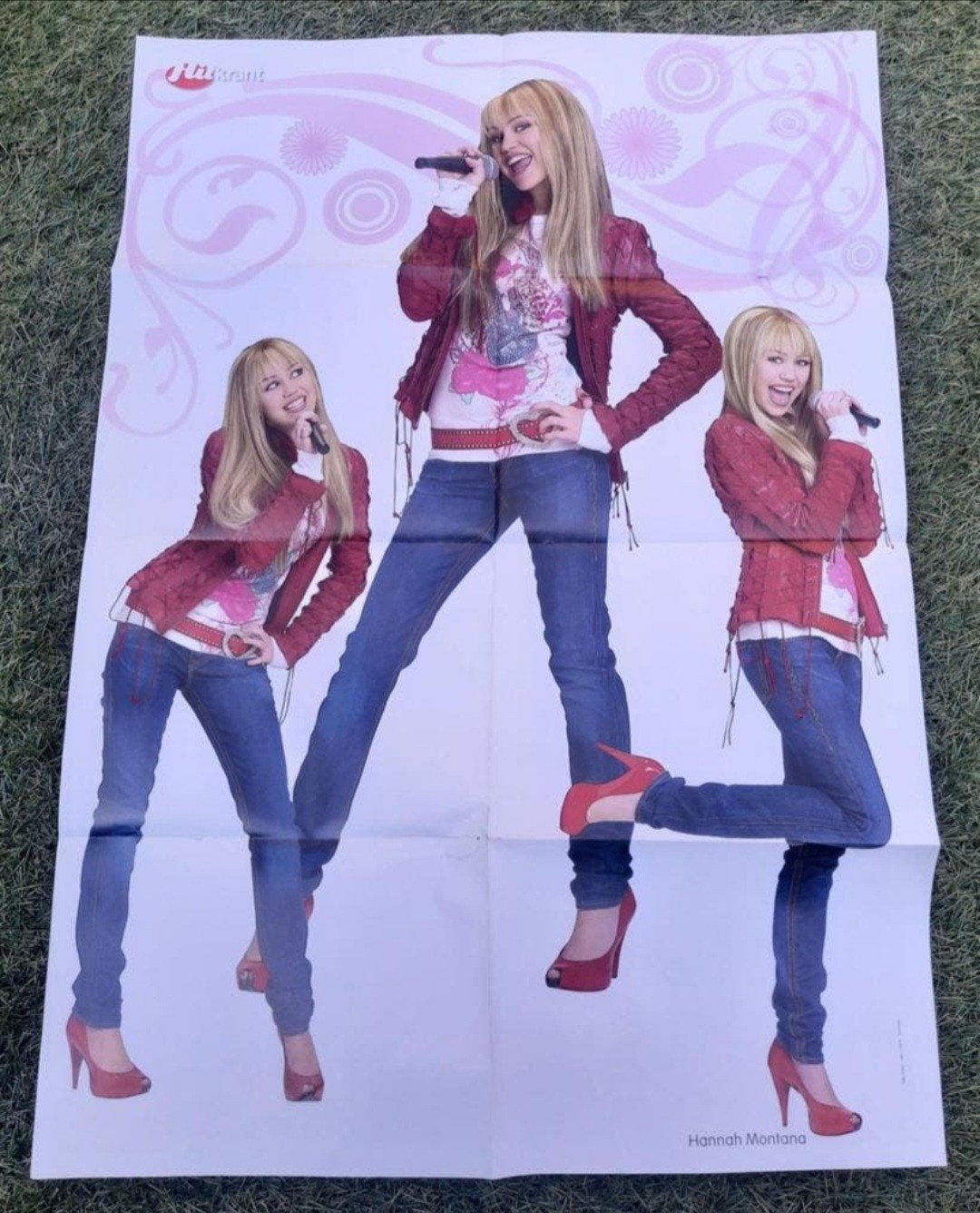 Grote Poster Hitkrant 2008 Hannah Montana / Wild Child, Ophalen of Verzenden, Gebruikt, A1 t/m A3, Muziek