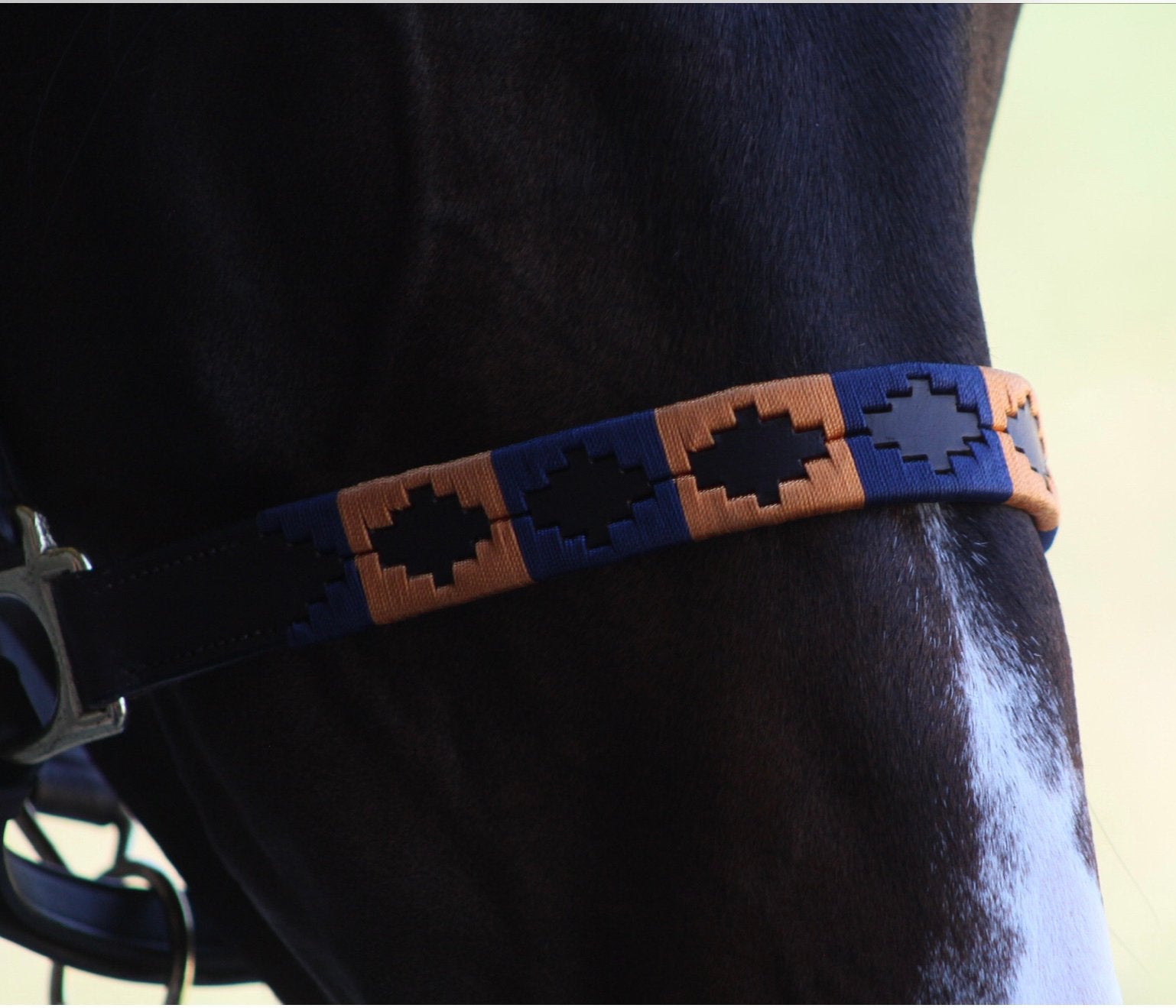 Polo halster cob blauw/oranje €35,00, Dieren en Toebehoren, Paarden en Pony's | Hoofdstellen en Tuigage, Nieuw, Ophalen of Verzenden
