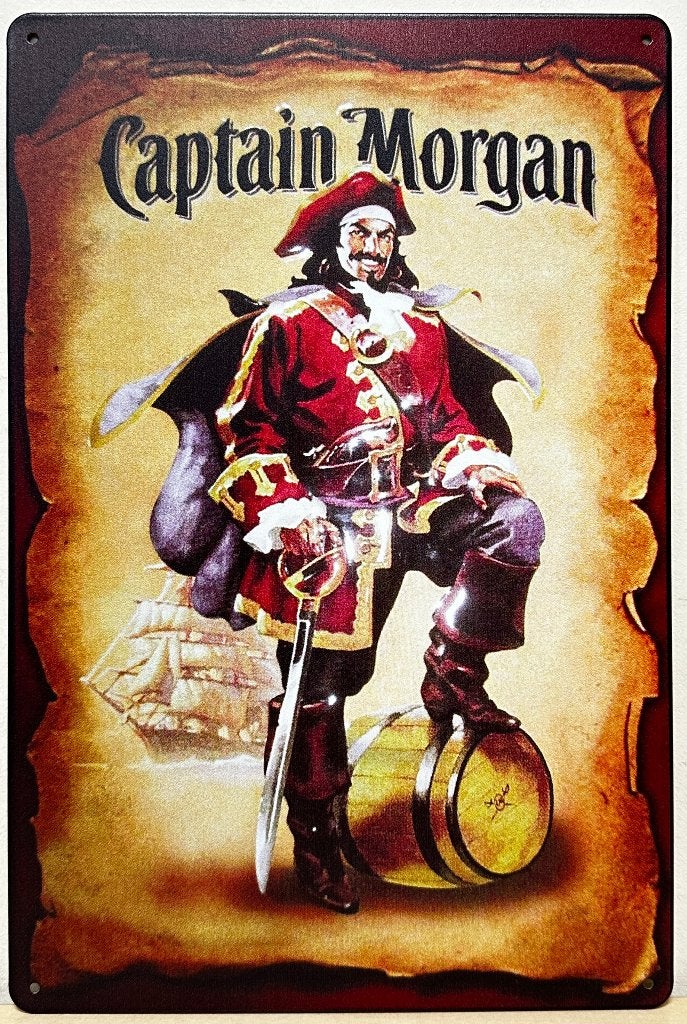 Captain Morgan Rum Piraat reclamebord van metaal wandbord, Info@deconoord.nl, Deco Noord, Nieuw, Ophalen of Verzenden
