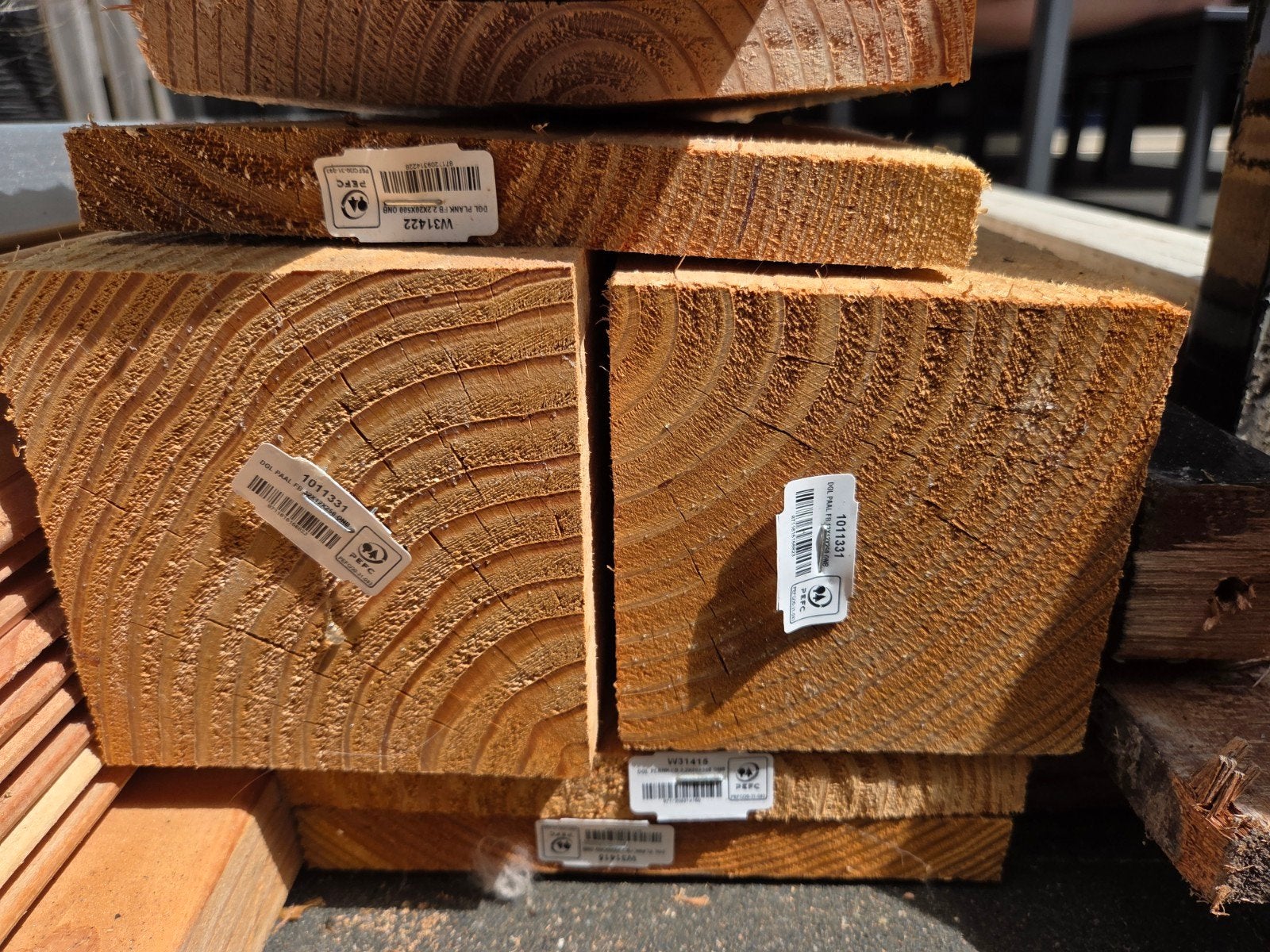 Palen en poeren, Doe-het-zelf en Verbouw, Hout en Planken, Ophalen, Nieuw, 200 tot 250 cm, 50 mm of meer