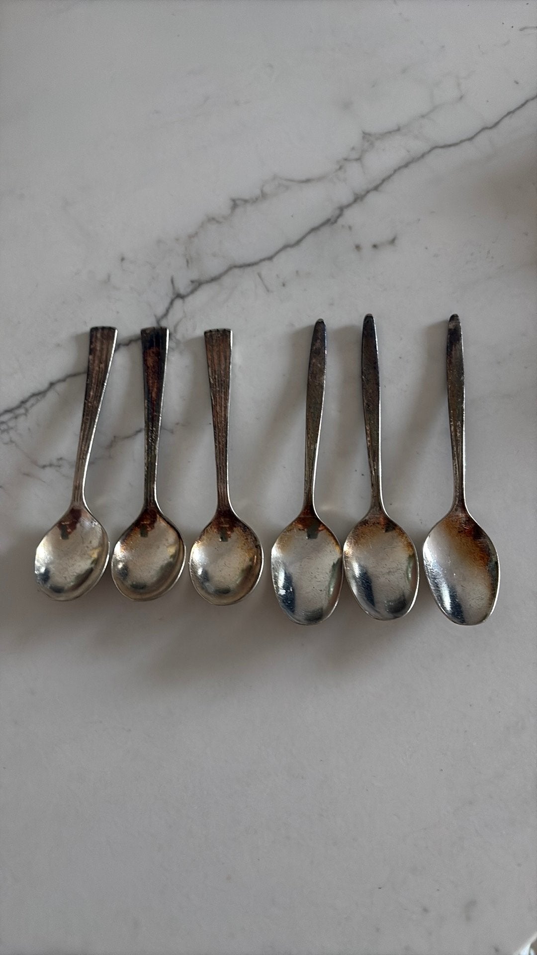 6 basic verzilverde theelepels DE, Ophalen of Verzenden