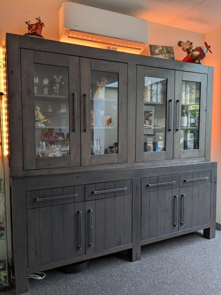 Robuuste buffetkast Roost - Goossens, Gebruikt, Met deur(en), Glas, Landelijk, Robuust