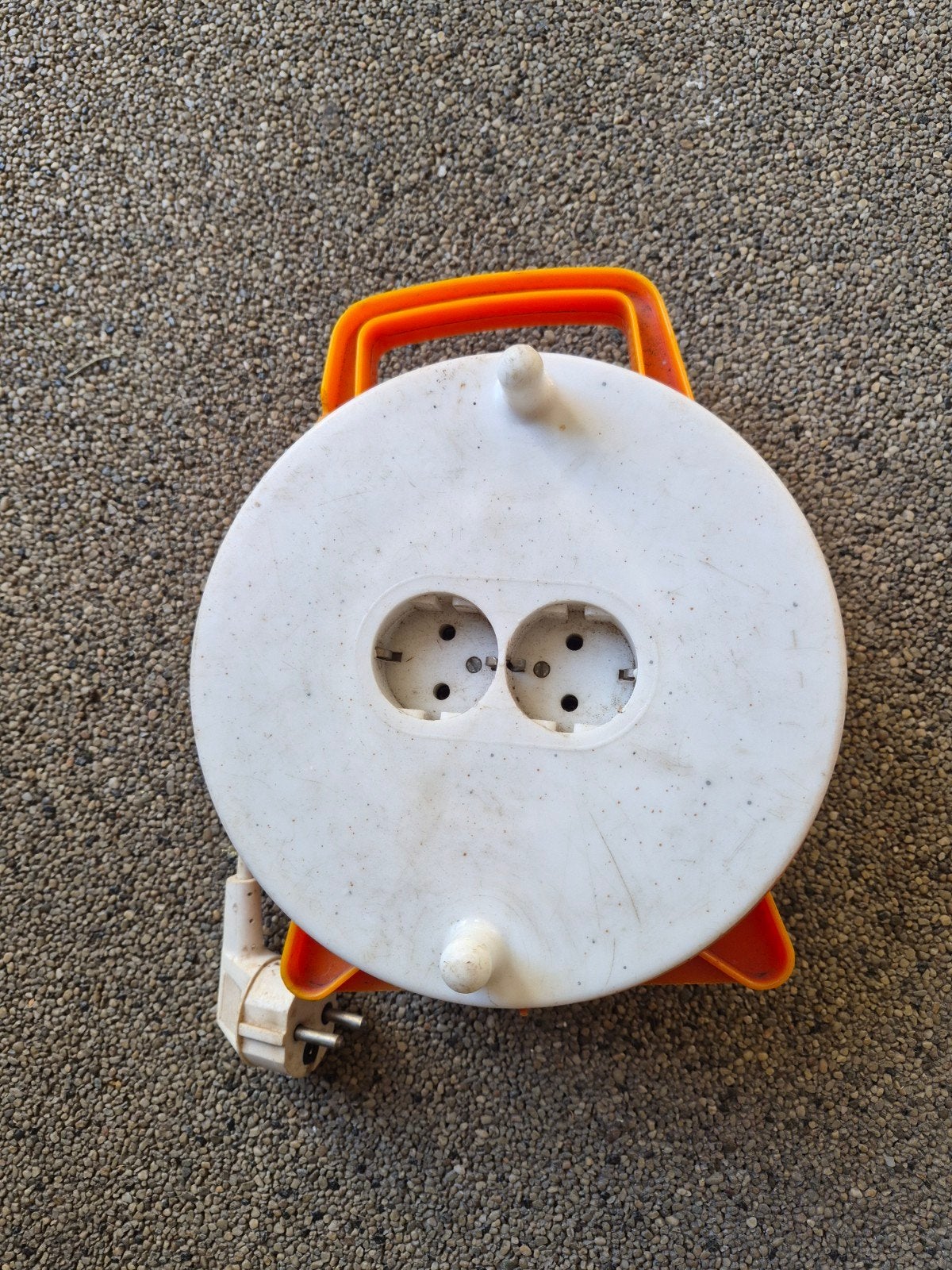 Kabelhaspel 15 meter, 2 stopcontacten, 6 Ampère, Ophalen of Verzenden, Gebruikt, Overige merken, Kabelhaspel